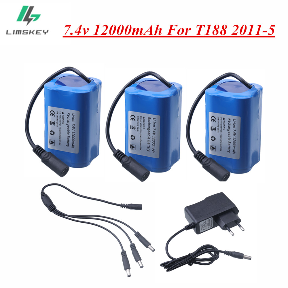 Fish Finder Charger - Bateria de 7.4v 12000mah com carregador