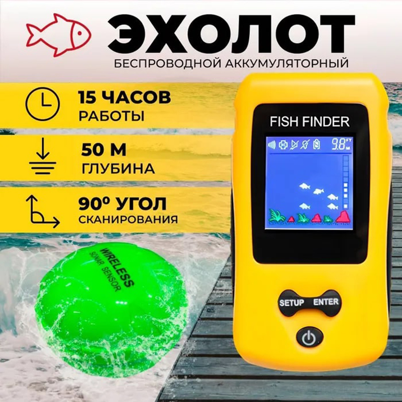 Fish Finder Transducer - Novo Localizador de Peixes Sem Fio