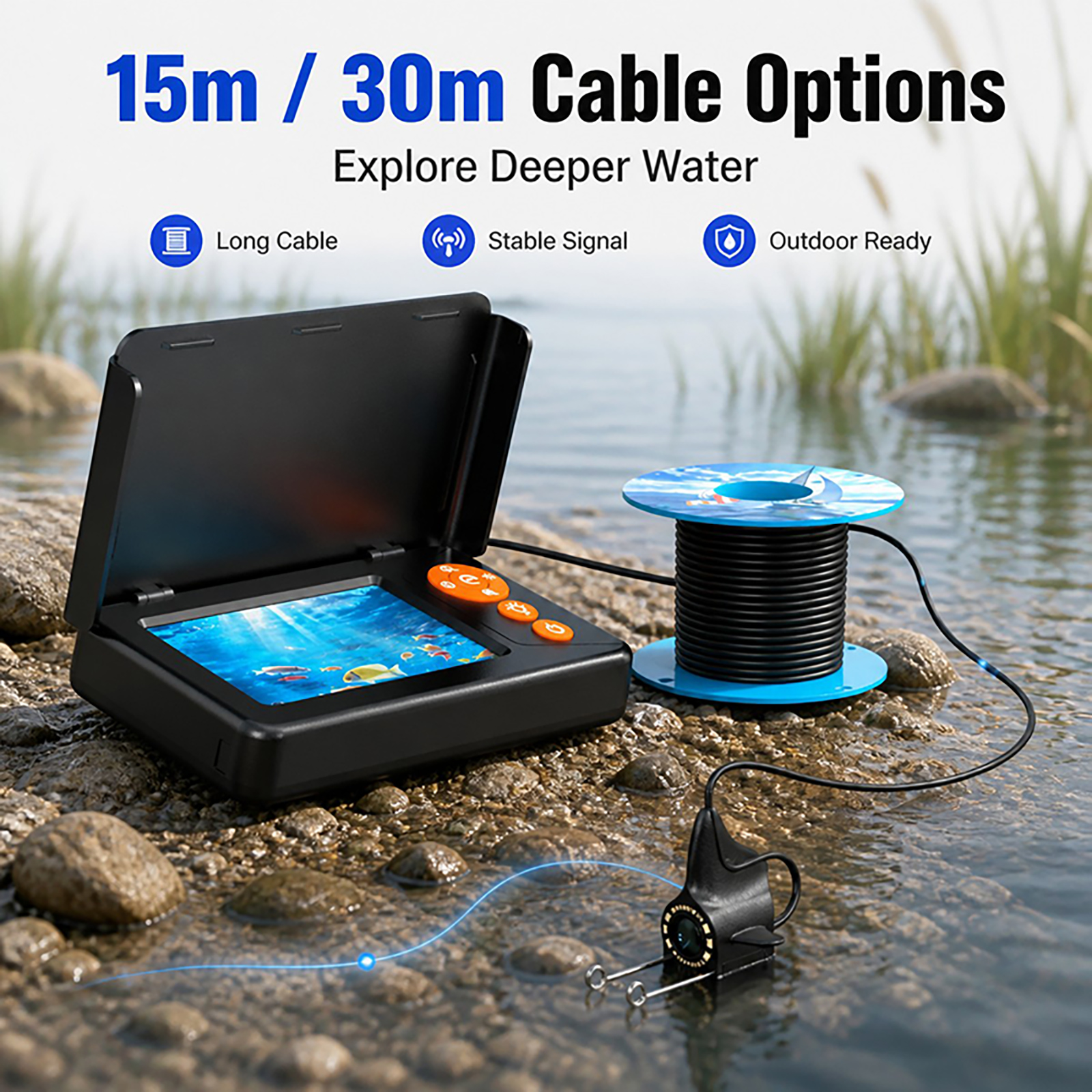 Câmera Subaquática HD 1080P co - Fish Finder Portable avaliação e preço