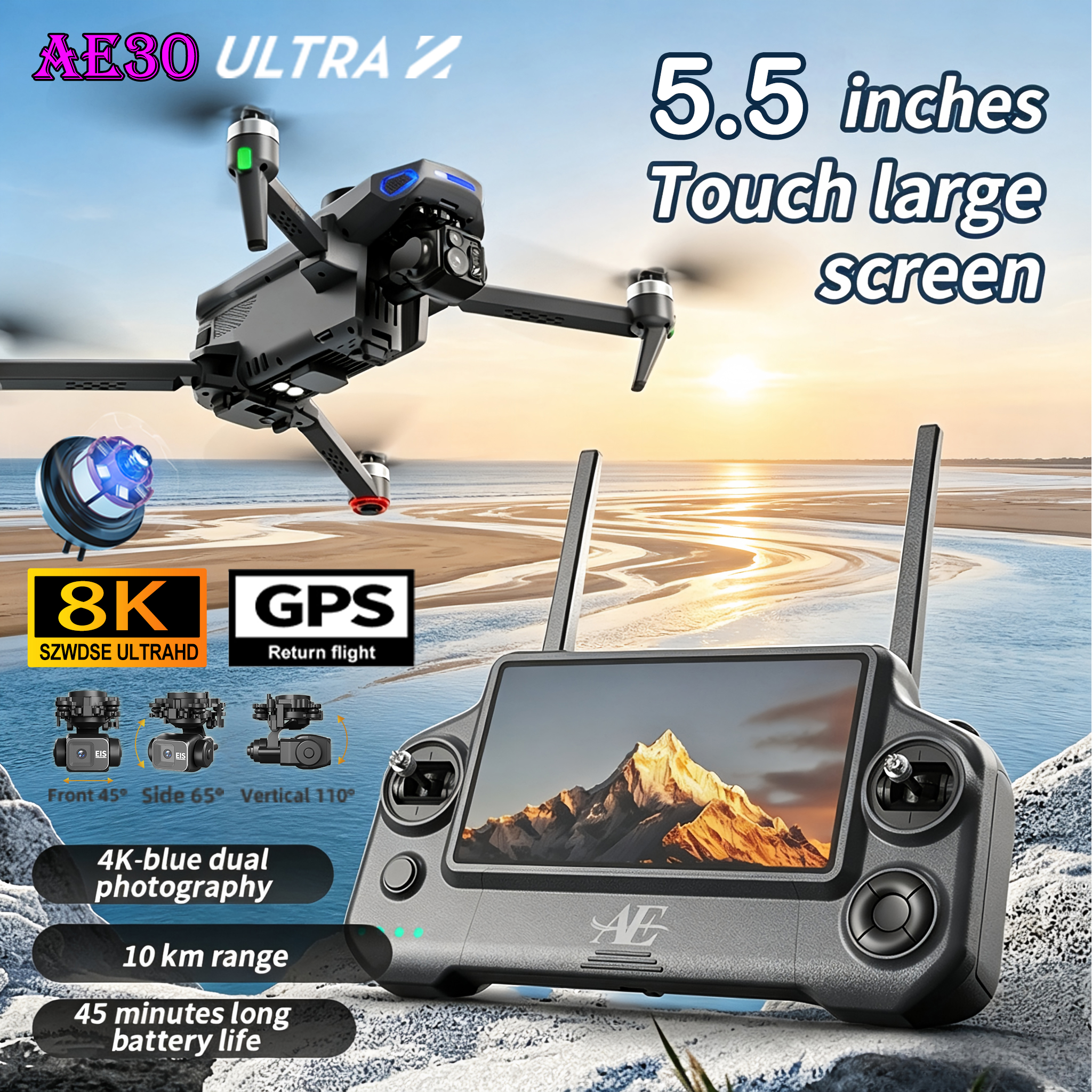 NOVO Drone AE30 Ultra com GPS, - Fishing Camera avaliação e preço